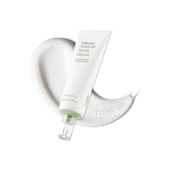 PONGDANG Pure Calm Tone Up Selfie Cream (2.82oz) | Brightening Cream for Face & Body, No Makeup Natural Look | Hydrating & Redness-Soothing Formula | Korean Skin Care (Renewal)