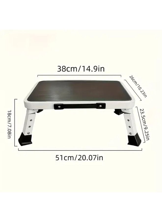 سلم معدني ثقيل قابل للطي، ارتفاع قابل للتعديل، مضاد للانزلاق، سعة تحمل 330 رطلاً، قطعة واحدة - Image 3