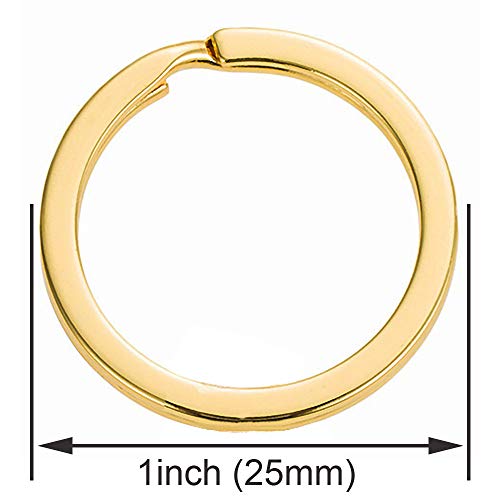 SAMLOO 5 Set Key Chain Flat Key Rings Women Metal Swivel Clasps Snap-On Keychain Ring Hook Spring Clip Snap Hook Lobster Clasp for Keys, Lanyards Jewelry Findings, Round Edge, Gold - Image 3
