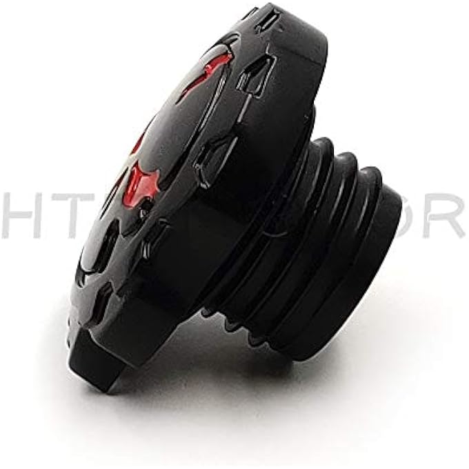 rayihni Compatible With 19842015 HD Dyna Softail Sportster Motorcycle Chrome Skull Fuel Gas Tank Cap PNUs439002Bk - Image 4