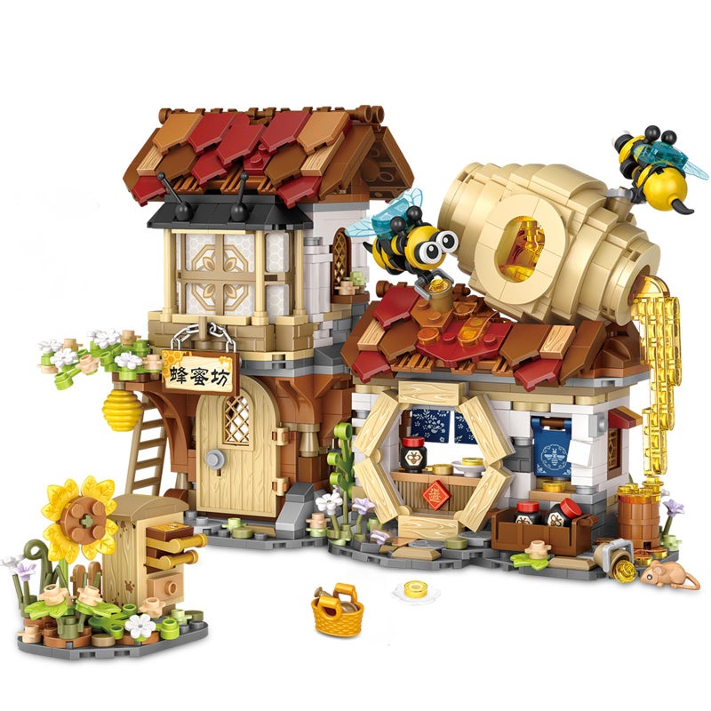 TOY PLAYER Honey Workshop Mini Building Blocks MOC Creative Building Toys Model Set for 79 Years Old Girls Boys 1242 PCS Simulation Architecture Construction Toy Gift Idea for Kids Adults - Image 3