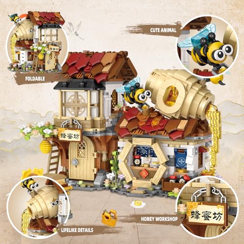 TOY PLAYER Honey Workshop Mini Building Blocks MOC Creative Building Toys Model Set for 79 Years Old Girls Boys 1242 PCS Simulation Architecture Construction Toy Gift Idea for Kids Adults - Image 5