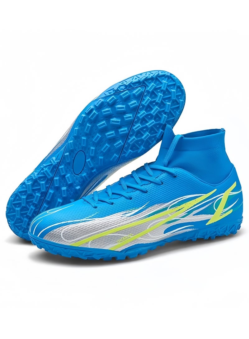 SKT Shiketro High-Top Short Spikes Artificial Turf Soccer Boots for Teenagers and Students, Outdoor Training Sneakers for Men and Women - Image 1