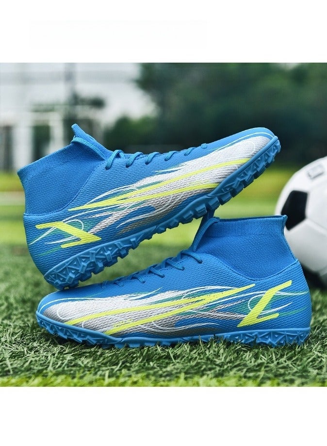 SKT Shiketro High-Top Short Spikes Artificial Turf Soccer Boots for Teenagers and Students, Outdoor Training Sneakers for Men and Women - Image 2