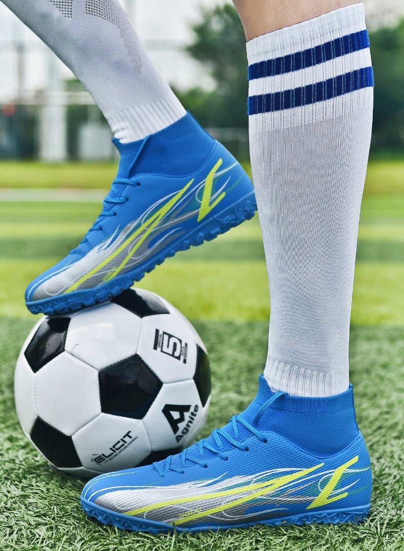 SKT Shiketro High-Top Short Spikes Artificial Turf Soccer Boots for Teenagers and Students, Outdoor Training Sneakers for Men and Women - Image 4