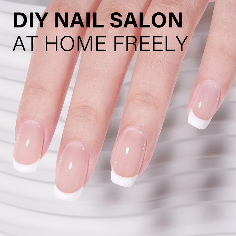 AILLSA Nude Gel Polish Pink Bunny Jelly Gel Nail Polish Sheer Neutral Translucent Gel Polish Long Lasting Milky Natural Color Nails Soak Off U V Gel for Nail Art at Home Valentine Gift 0.51 Oz GD53 - Image 4