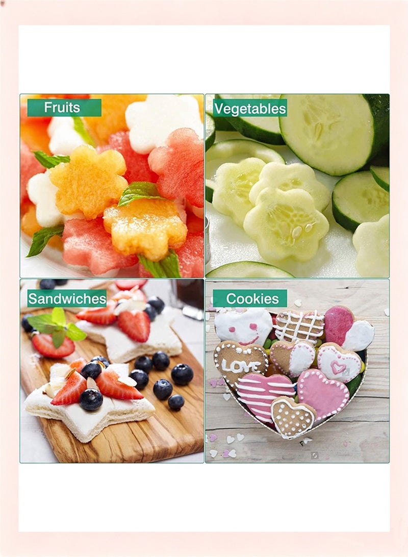 12-Piece Stainless Steel Sandwiches Cutter Set Multicolour Cookie Molds for Cakes Biscuits, and Sandwiches, Heart Star Flower Shapes Fruit Vegetable Mold for Kids Boys & Girls Adult - Image 3