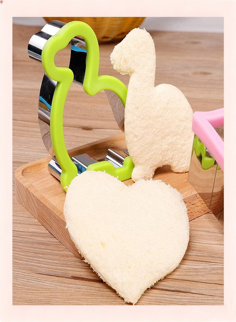 12-Piece Stainless Steel Sandwiches Cutter Set Multicolour Cookie Molds for Cakes Biscuits, and Sandwiches, Heart Star Flower Shapes Fruit Vegetable Mold for Kids Boys & Girls Adult - Image 5