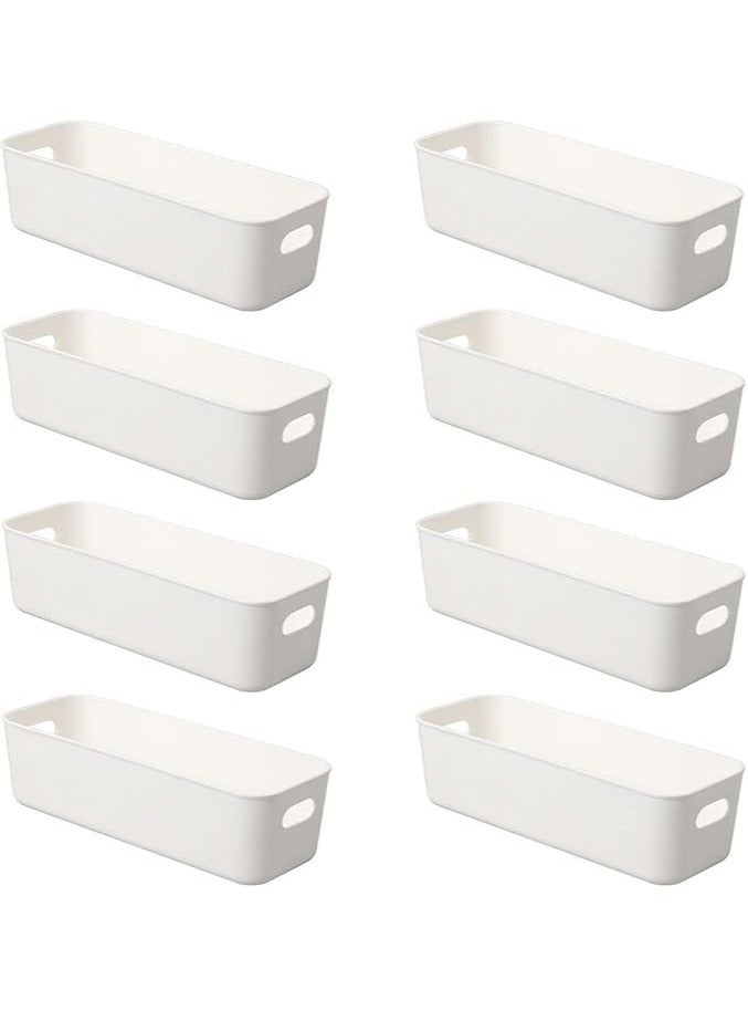 general Small Storage Bin, Stackable Storage Bins, Durable Storage Basket Cabinet Organizer, Multi-Use Organizer Bins, Pack of 8 (Pack of 8 / Narrow) - Image 1
