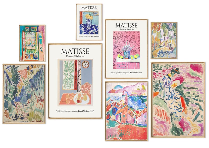 uniro Matisse Wall Art Prints, Matisse Eclectic Wall Decor, Henri Matisse Exhibition Posters for Room Aesthetic, Minimalist Abstract Vintage Gallery Canvas Paintings, Maximalist Eclectic Home Decor - Image 1