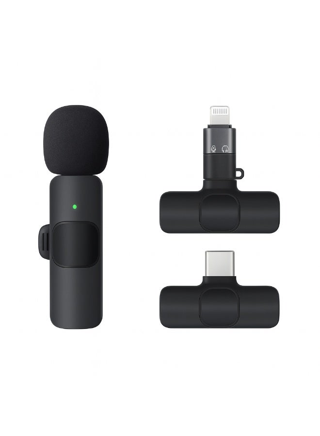 Wireless Lavalier Microphone for Mobile Phones and iPad, Portable Noise Cancelling Recording Mic for Live Streaming, TikTok, Instagram - Image 1