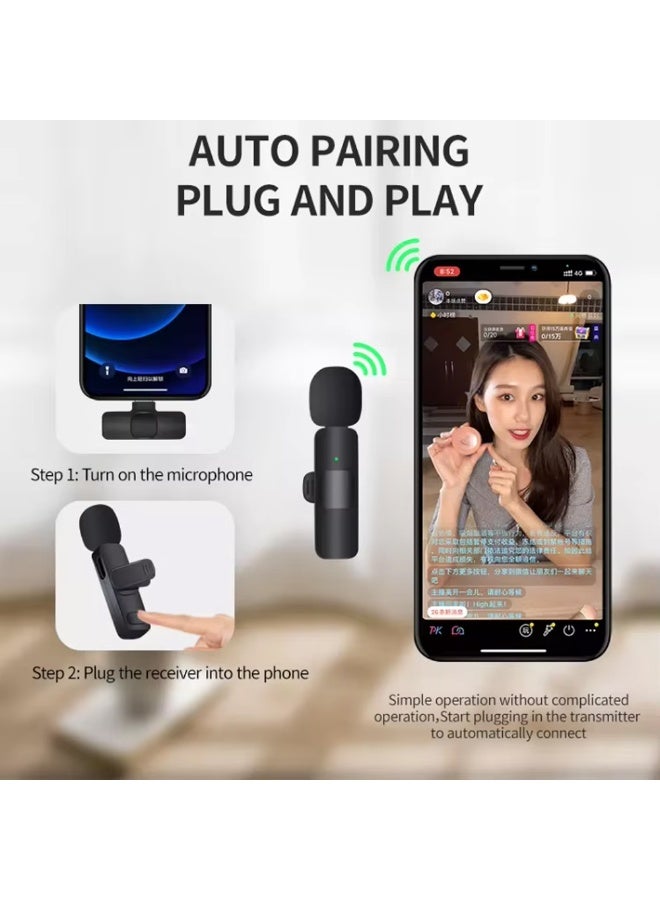 Wireless Lavalier Microphone for Mobile Phones and iPad, Portable Noise Cancelling Recording Mic for Live Streaming, TikTok, Instagram - Image 4