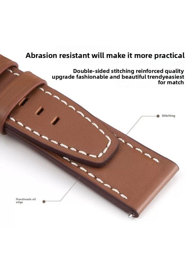 Loquat For Huawei Gt4/gt2 Genuine Leather Strap Watch3pro Watch Glory 46 Calf Replacement-Color:Genuine Leather Strap-【dark Night Black】-watch2 Pro  - Image 3
