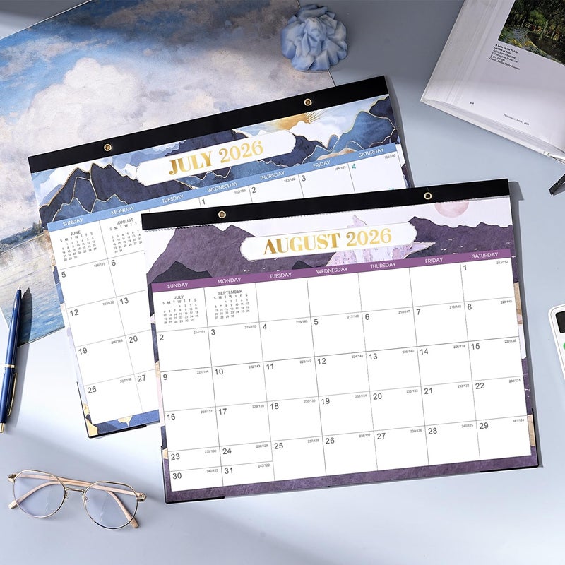 Tersus 2026 Desk Calendar - Jan. 2026 - Dec. 2026, 14.6" x 11.5" Small Size Desktop Calendar with 2 Corner Protectors, 12 Months Desk Calendar for Home or Office - Image 2