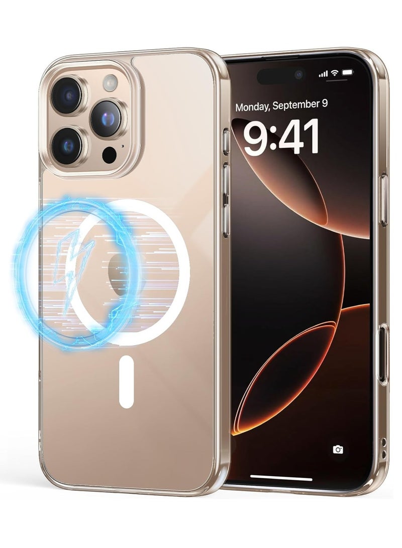 BORTONY iPhone 16 Pro Case Cover Transparent Magnetic Case Support Wireless Charging Slim Shockproof Protective Phone Case for Apple iPhone 16 Pro 6.3 inch - Image 1