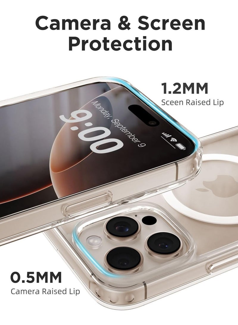 BORTONY iPhone 16 Pro Case Cover Transparent Magnetic Case Support Wireless Charging Slim Shockproof Protective Phone Case for Apple iPhone 16 Pro 6.3 inch - Image 5