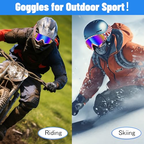 YOHOG Dirt Bike ATV Goggles Motorcycle Gear Motocross Riding Racing Dirtbike MX&MTB Accessories UTV Helmet Goggles Offroad Goggles Anti-Fog UV400 Scratch Dustproof Men Women Youth kids - Image 5