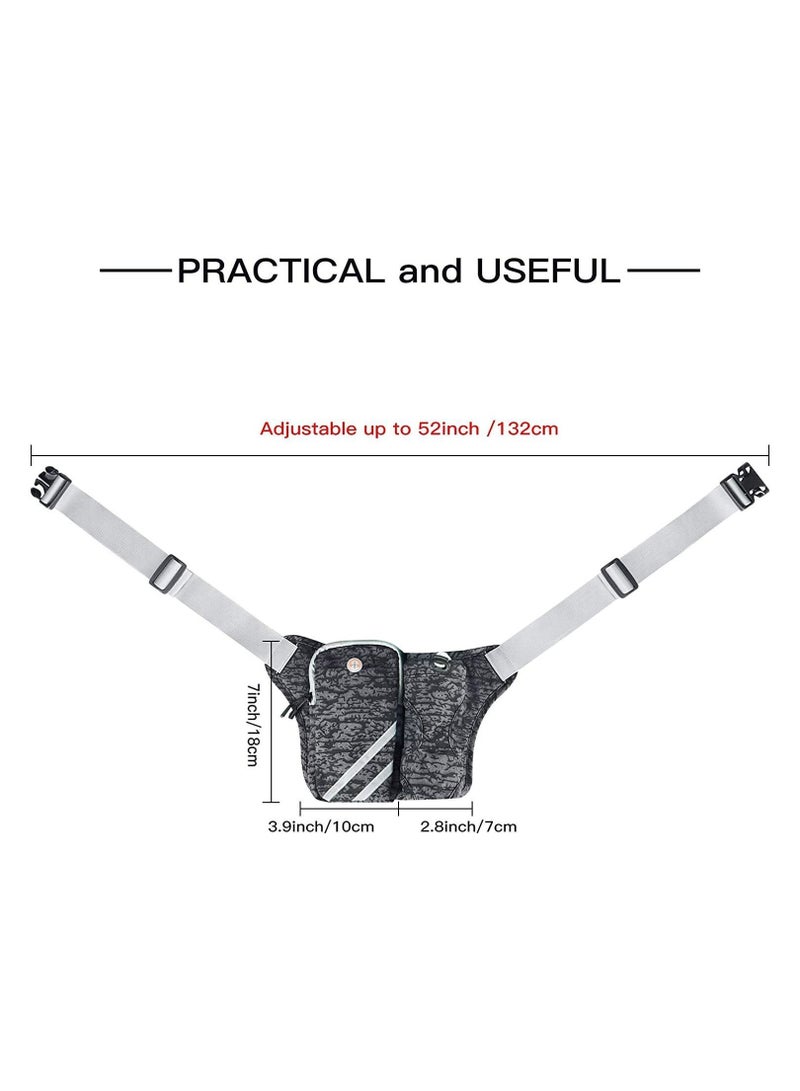 نيبمينينت Waist Pack Running Belt with Water Bottles Hydration Mini Bag Adjustable Strap Crossbody Large Pouch and for Outdoor Hiking Walking Travel - Image 3