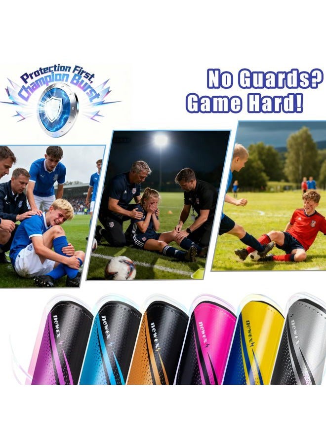 newox Soccer Shin Guards Kids Youth - Shin Pads Protection Boys Shin Guards Soccer Youth - Soccer Shin Guards for Kids 3-15 Years Old Girls Boys Large purple - Image 5