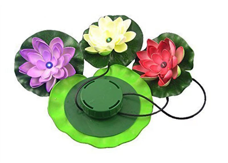 Superdream Colorful Solar Power Energy Floating Lotus Flower LED Accent Night Light for Pond Garden - Image 5