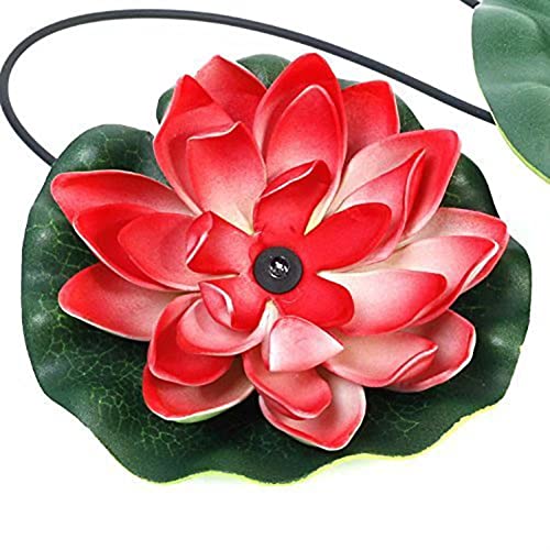 Superdream Colorful Solar Power Energy Floating Lotus Flower LED Accent Night Light for Pond Garden - Image 3