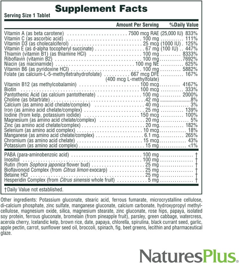 NaturesPlus Ultra II Daily  60 Tablets  Multivitamin with Whole Foods for Overall WellBeing  Supports Energy  Immune Health  Sustained Release  60 Servings - Image 5