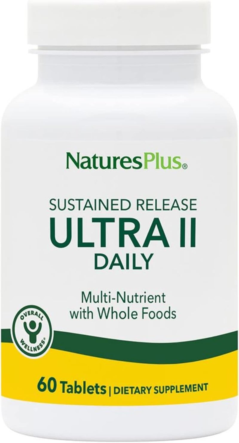 NaturesPlus Ultra II Daily  60 Tablets  Multivitamin with Whole Foods for Overall WellBeing  Supports Energy  Immune Health  Sustained Release  60 Servings - Image 1