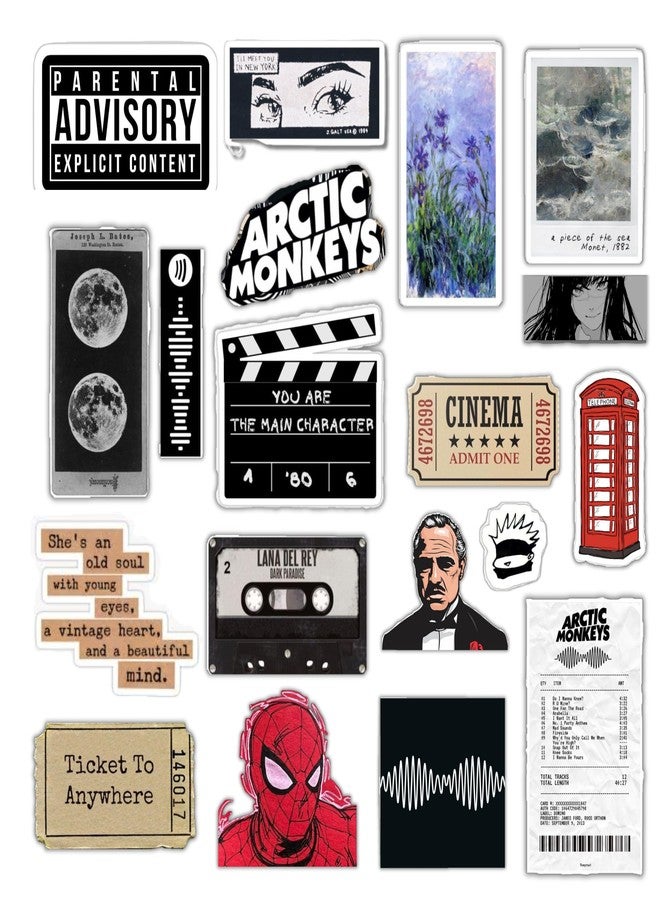 Sticker Fever Sticke Fever - Main Character Energy Aesthetic Sticker Pack - 20 Waterproof Stickers for Laptop, Phone, Guitar, Journal and More. - Image 1