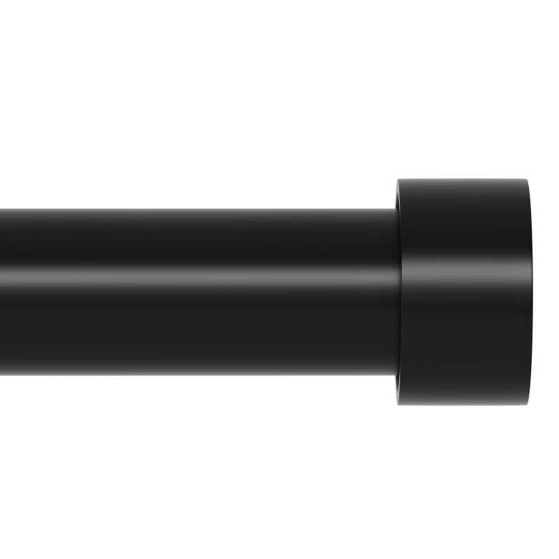 ATUHOLA Black Curtain Rod 84 inch, Heavy Duty Curtain Rods for Windows Adjustable, 1 inch Metal Drapery Rods with End Cap Finials, Modern Drapery Rods for Sliding Door, Bedroom, Living Room - Image 1