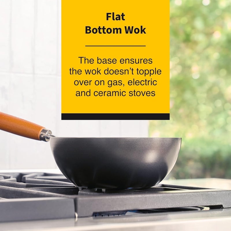 HEVASNEK Non-Stick Fry & Chinese - Loha Kadhai, Durable Non-Stick Coating for Easy Cooking and Cleaning Induction Compatible Fry - Image 3