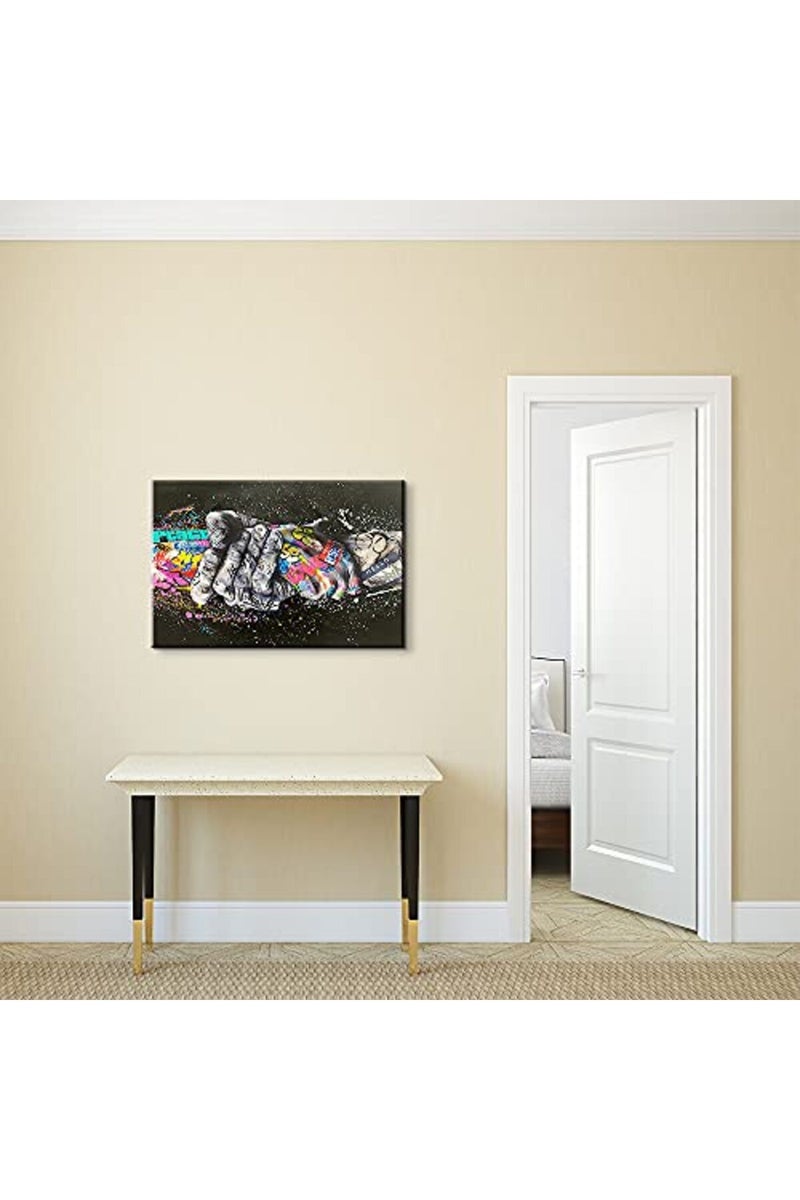Mistyefly Graffiti Poster Handshake Colorful Wall Art - Image 4