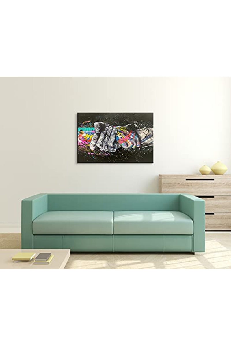 Mistyefly Graffiti Poster Handshake Colorful Wall Art - Image 3