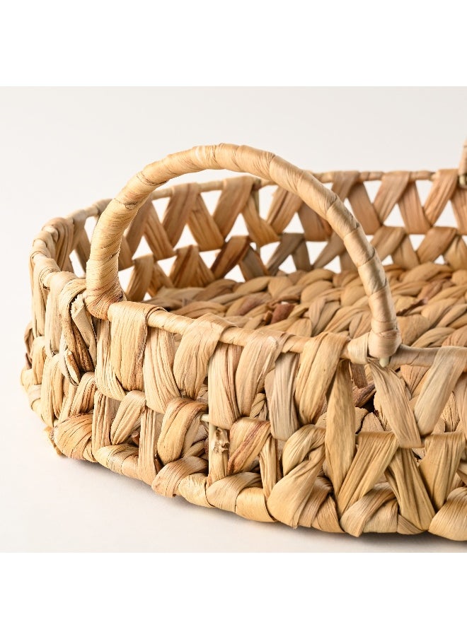 Dallaty Dallaty Rattan Tray Round Shape 30*30*12Cm, Beige  - Image 1