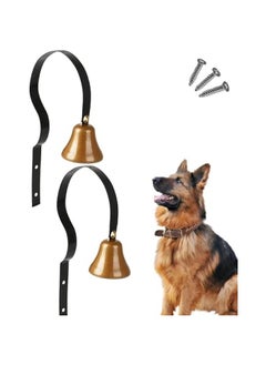 Generic Dog Doorbell,Fixed Metal Dog Doorbell,Dog Bell for Door Potty Training,Bell for Dogs to Ring to go Outside,Manual Assemble Wall Mounted Dog Door Bell (2Pack Black)  - Image 1
