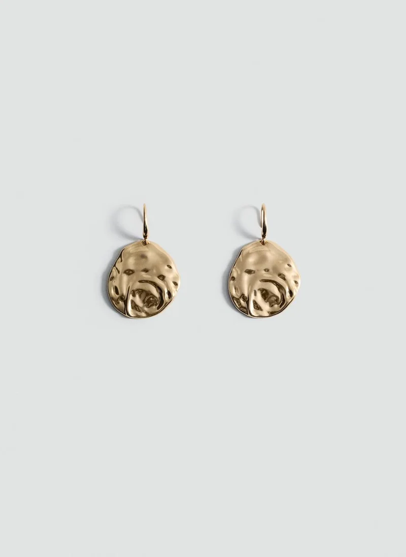 MANGO Textured Coin Earrings