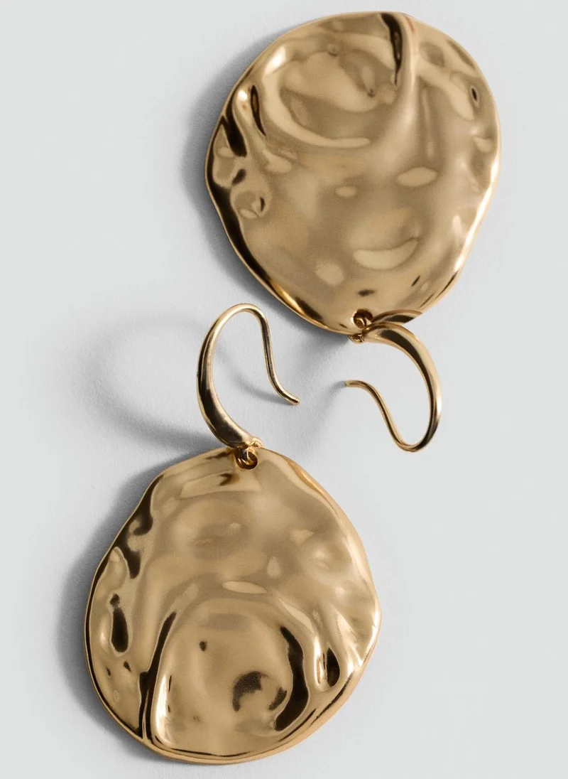 MANGO Textured Coin Earrings