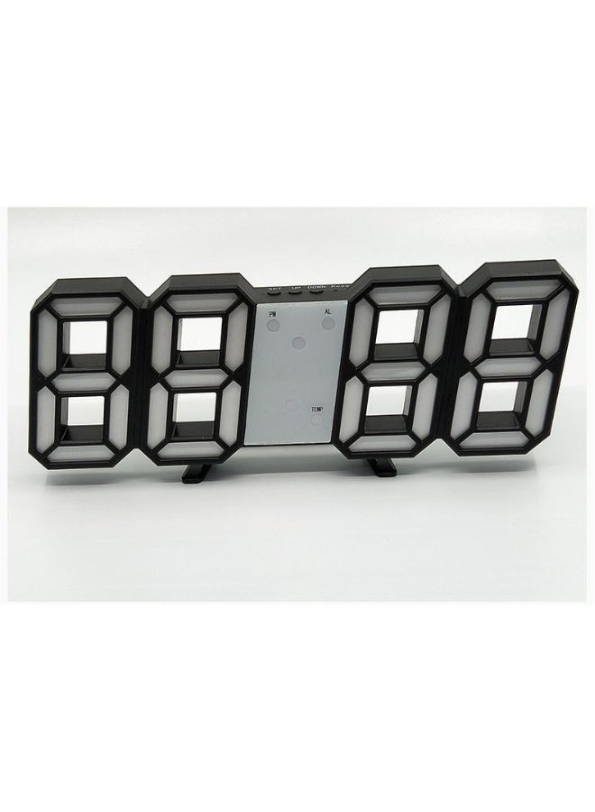 ساعة رقمية ذكية بتقنية 3D ساعة إنذار LED ساعة إلكترونية ساعة جدارية لغرفة المعيشة ساعة لقياس درجة الحرارة الداخلية - Image 4