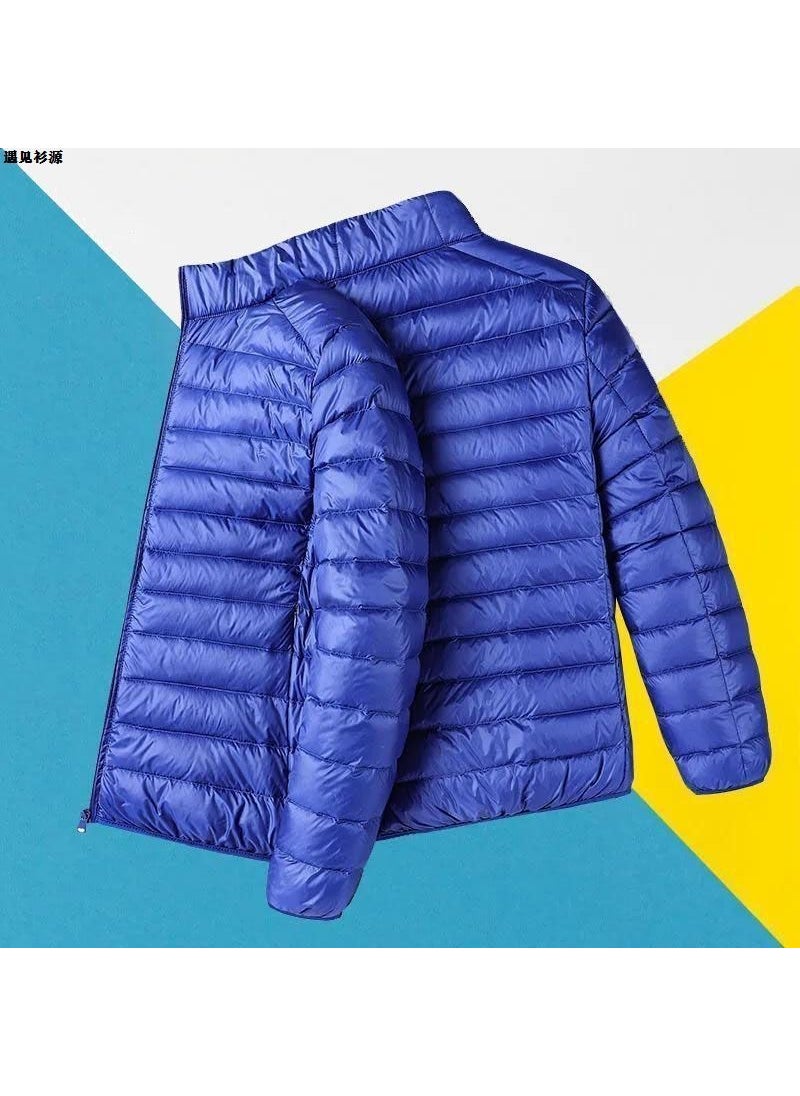 Generic - Lightweight Mens Down Cotton Jacket Clearance Royal blue male collar [special clearance]] - Image 1