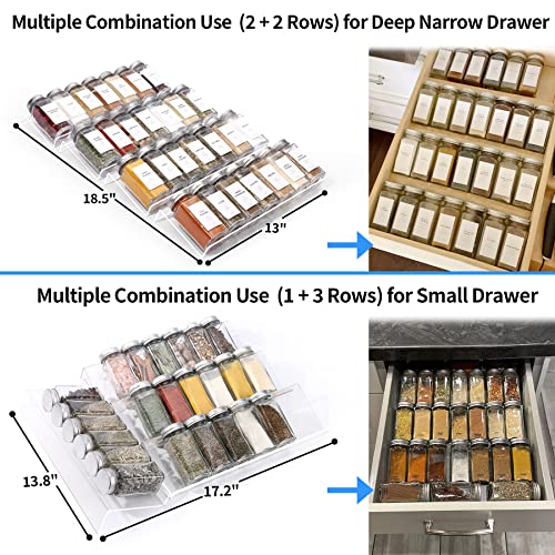 MIUKAA Clear Acrylic Spice Drawer Organizer, 4 Tier Seasoning Jars Drawers Insert, Kitchen Spice Rack Tray for Drawer/Countertop (Jars not included) - Image 5
