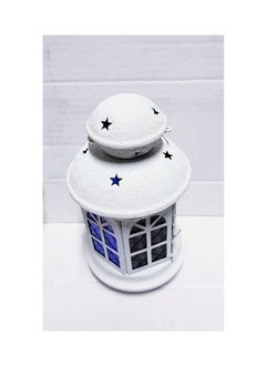 Generic Ramadan lantern metal 22 cm - colored glass - leather colors 
