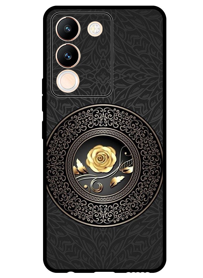 Theodor Protective Case Anti Scratch Shock Proof Bumper Cover For Vivo Y200 Golden flower - Image 1