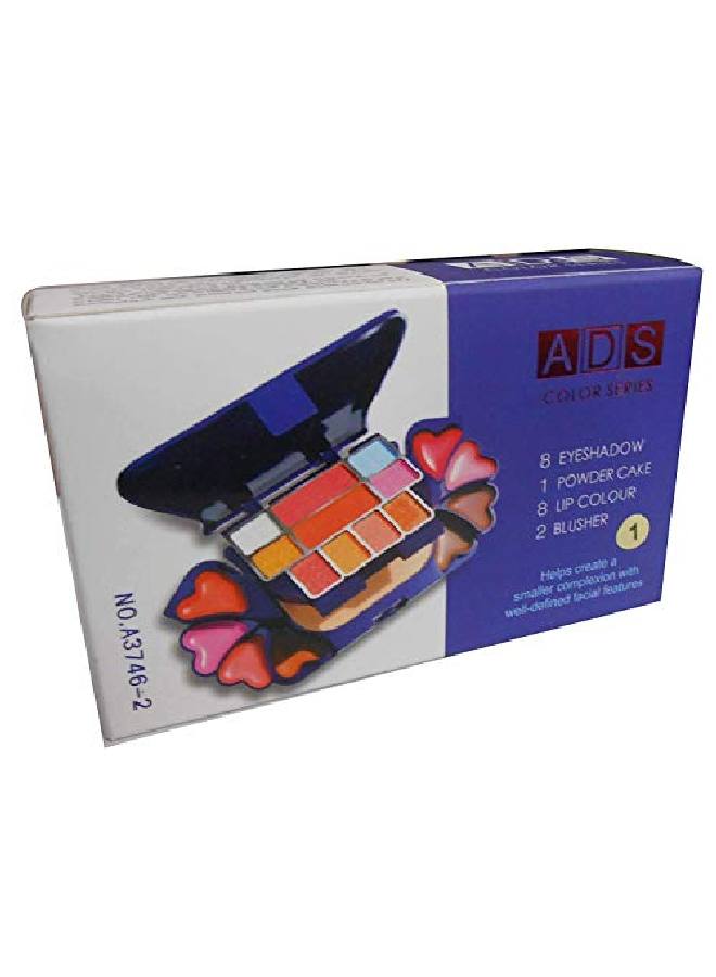 ADS Color Series Makeup Kit (8 Eyeshadow 1 Power Cake 8 Lip Color 2 Blusher) - Image 4