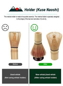 Matcha Whisk Set 4 pcs-Handmade Bamboo Whisk and Traditional Tea Scoop, Matcha Spoon and Unique Ceramic Whisk Holder - Matcha Kit Gifts, Japanese Tea Accessories for Tea Lovers - pzsku/Z791E79025BFDA1932D72Z/45/_/1695196554/7de1db62-91e2-4cac-9efb-81896a816476