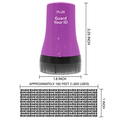 Plus Guard Your ID Advanced Wide Roller Identity Theft Prevention Security Stamp, Purple, 70110 - Image 5
