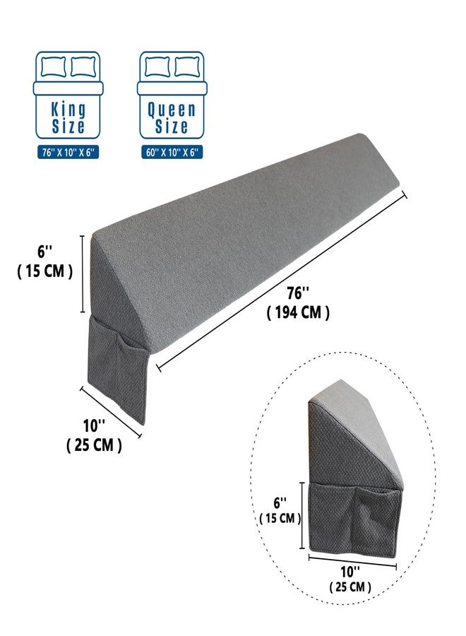 M Mute Touch King Bed Wedge Pillow for Headboard Bed Gap Filler/Headboard Pillow,Pillow Wedge for Headboard Gap(0-7") Stop Loosing Your Pillows,Phone (76"x10"x6") - Image 2