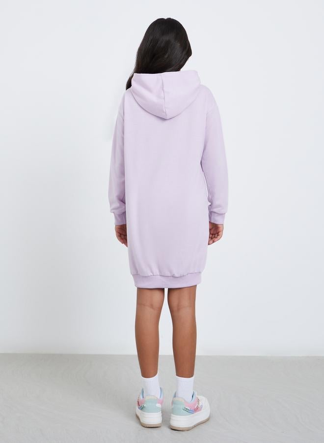 Styli Teen Lilac Hooded Sweatshirt Dress - Image 4
