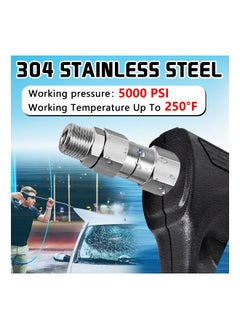 3/8 NPT Pressure Washer Swivel Fitting, Anti Twist 3/8 Male to Female Stainless Steel Connector Joint, 360 Degree Kink Free Swivel Fitting For Pressure Washer Gun, Hose(Male to Female 2Pcs)