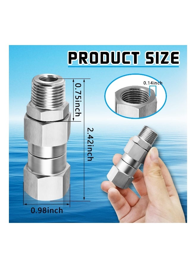 Generic - 3/8 NPT Pressure Washer Swivel Fitting, Anti Twist 3/8 Male to Female Stainless Steel Connector Joint, 360 Degree Kink Free Swivel Fitting For Pressure Washer Gun, Hose(Male to Female 2Pcs) - Image 1