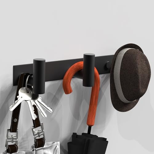 VAEHOLD Black Hat and Coat Wall Mount Rack - 3 Hooks for Robes, Bags, Keys, and Towels - Bathroom Towel Hanger Organizer (1 Pack) - Image 3