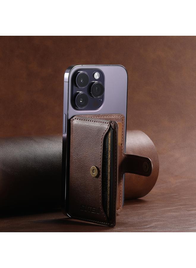 Suteni S2 Phone Magnetic Card Case Card Sleeve MagSafe Magnetic Coil PU Leather - Image 4